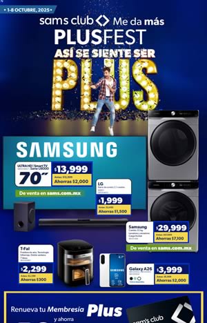 Folleto Sam's Club PLUSFEST 2025: el máximo nivel de ahorro